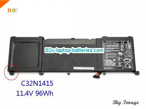 ASUS G501JW-CN222H Battery 8420mAh, 96Wh  11.4V Black Li-ion