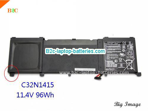 ASUS G501JW-CN131T Battery 8420mAh, 96Wh  11.4V Black Li-ion