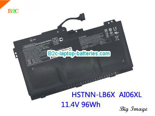 HP 808451-002 Battery 7860mAh, 96Wh  11.4V Black Li-ion