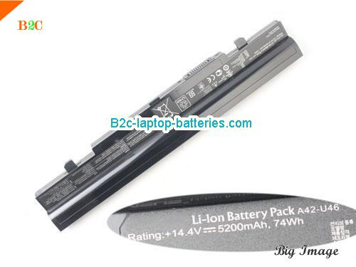 ASUS U46J Battery 5200mAh, 74Wh  14.4V Black Li-ion