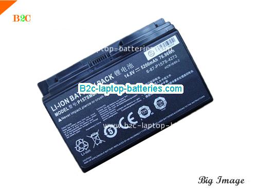 CLEVO P177SM Battery 5200mAh, 76.96Wh  14.8V Black Li-ion