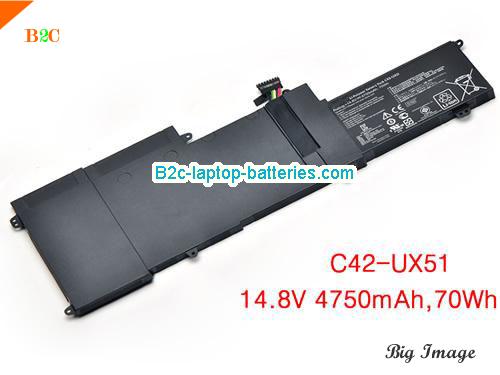 ASUS Zenbook UX51VZ Battery 4750mAh, 70Wh  14.8V Black Li-Polymer
