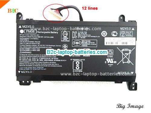 HP 922976855 Battery 5973mAh, 86Wh  14.4V Black Li-ion