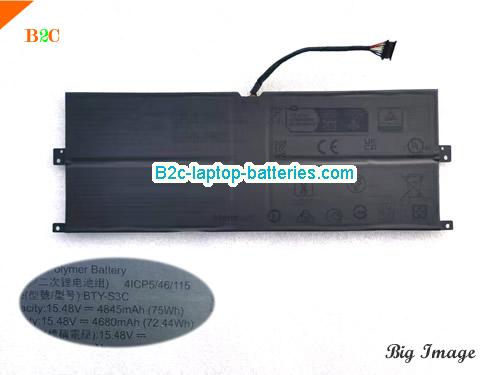 MSI 4ICP5/46/115 Battery 4845mAh, 75Wh  15.48V Black Li-Polymer