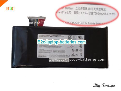 MSI GT72VR 6RD Battery 7500mAh, 83.25Wh  11.1V Black Li-ion