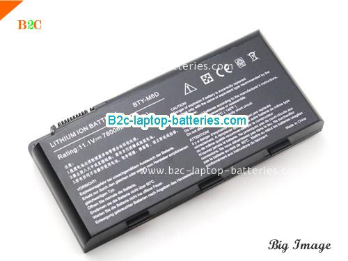 MSI GT760R Series Battery 7800mAh, 87Wh  11.1V Black Li-ion