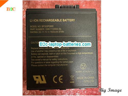 GTK BP3S3P2600 Battery 7800mAh, 87Wh  11.1V Black Li-ion