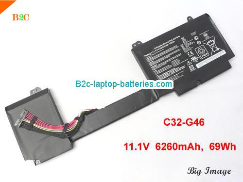 ASUS G46VW Battery 6260mAh, 69Wh  11.1V Black Li-Polymer