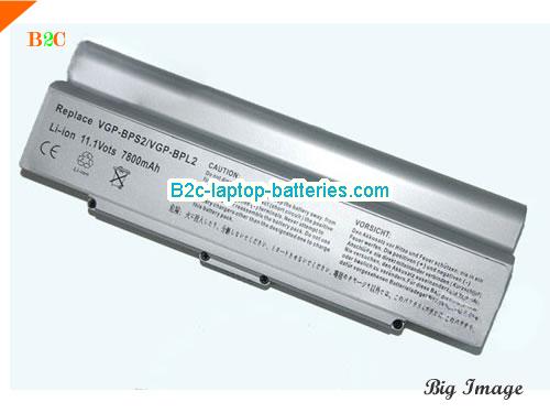 SONY VGP-BPL2AS Battery 6600mAh 11.1V Silver Li-ion