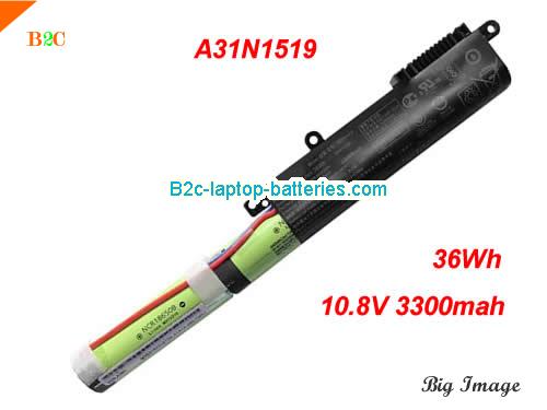 ASUS F540YA-DM513T Battery 2600mAh, 29Wh  10.8V Black Li-ion