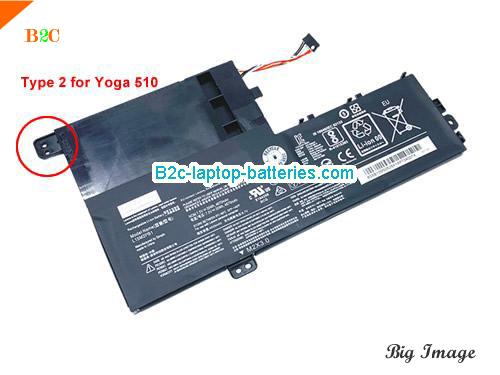 LENOVO Yoga 520-14IKB(80X800YXGE) Battery 4610mAh, 35Wh  7.6V Black Li-ion