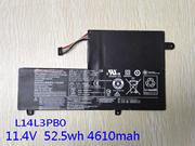 Original LENOVO L14L3PB0 battery 11.4V 4610mAh, 52.5Wh  Black