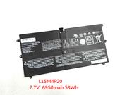 Original LENOVO L15M4P20 battery 7.66V 7000mAh, 53.5Wh  Black