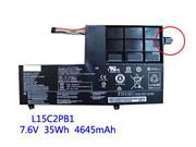 Original LENOVO L15L2PB1 battery 7.6V 4610mAh, 35Wh  Black