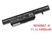 Replacement CLEVO 6-87-W345S-4W42 battery 11.1V 4400mAh, 48.84Wh  Black
