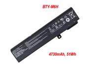 Original MSI BTY-M6H battery 10.86V 4730mAh, 51Wh  Black