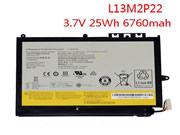 Original LENOVO L13N2P21 battery 3.7V 6760mAh, 25Wh  Black