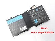 Genuine 2F8K3 M17R5 Battery For ALIENWARE Laptop 14.8V 86Wh, Li-ion Rechargeable Battery Packs