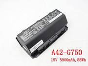 Genuine ASUS A42-G750 G750JH G750JS G750JZ battery 15V 88Wh