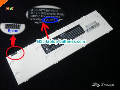  image 1 for SQU-815 Battery, $46.04, TAIWAN MOBILE SQU-815 batteries Li-ion 11.1V 1800mAh, 11.1Wh  White