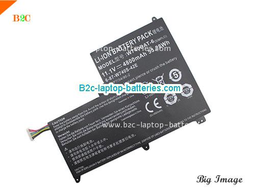  image 1 for 6-87-W740S-42E Battery, $47.15, CLEVO 6-87-W740S-42E batteries Li-ion 11.1V 4800mAh, 53.28Wh  Balck