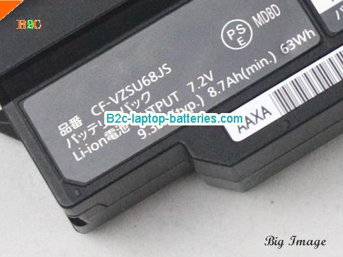  image 1 for CF-VZSU68JS Battery, $172.16, PANASONIC CF-VZSU68JS batteries Li-ion 7.2V 9300mAh, 63Wh , 8.7Ah Black