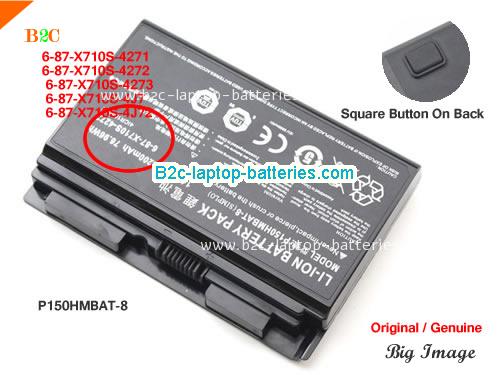  image 1 for P150HMBAT-8 Battery, $65.27, CLEVO P150HMBAT-8 batteries Li-ion 14.8V 5200mAh, 76.96Wh  Black