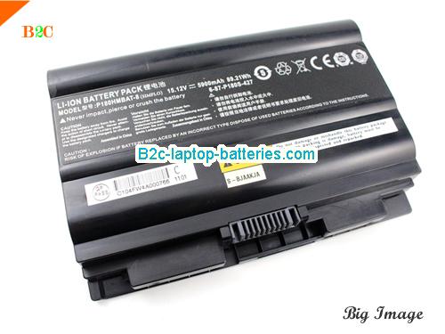  image 1 for 6-87-P180S-427 Battery, $Coming soon!, CLEVO 6-87-P180S-427 batteries Li-ion 15.12V 5900mAh, 89.21Wh  Black