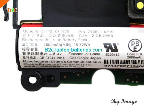  image 2 for 071478 Battery, $Coming soon!, BOSE 071478 batteries Li-ion 7.2V 3350mAh, 24.12Wh  Black