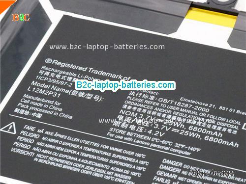  image 2 for 11CP3/95/972 Battery, $Coming soon!, LENOVO 11CP3/95/972 batteries Li-ion 3.7V 6800mAh, 25Wh  Black