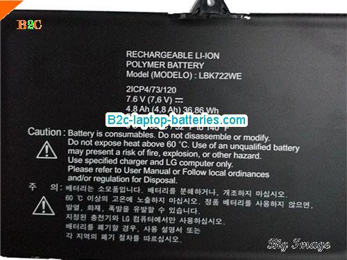  image 2 for LBK722WE Battery, $46.86, LG LBK722WE batteries Li-ion 7.6V 36.86Wh, 4.8Ah 