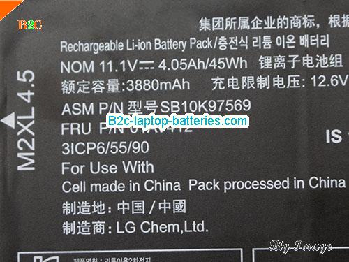 image 2 for Genuine Sb10K97569 Battery for Lenovo 01AV421 Rechargeable Li-ion 11.1v 45Wh, Li-ion Rechargeable Battery Packs