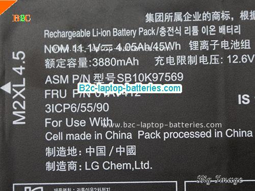  image 2 for Genuine Sb10K97569 Battery for Lenovo 01AV421 Rechargeable Li-ion 11.1v 45Wh, Li-ion Rechargeable Battery Packs