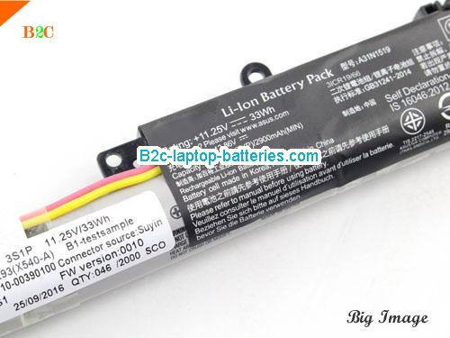  image 2 for A31N1519 Battery, $34.27, ASUS A31N1519 batteries Li-ion 11.25V 2933mAh, 33Wh  Black