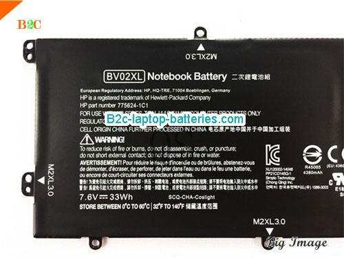  image 2 for BV02XL Battery, $39.15, HP BV02XL batteries Li-ion 7.6V 4300mAh, 33Wh  Black