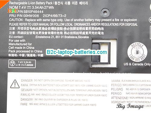  image 2 for Genuine Lenovo SB10F46444 Battery 00HW006 for HELIX 2 Laptop Li-Polymer, Li-ion Rechargeable Battery Packs