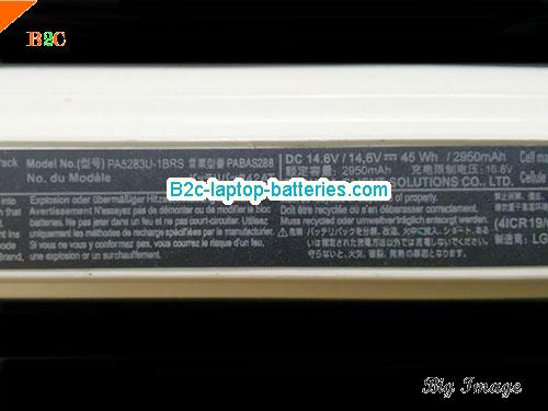  image 2 for PA5247U-1BRS Battery, $51.15, TOSHIBA PA5247U-1BRS batteries Li-ion 14.8V 2900mAh White