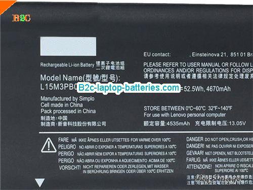  image 2 for 5B10M49824 Battery, $51.95, LENOVO 5B10M49824 batteries Li-ion 11.25V 4700mAh, 53Wh  Black