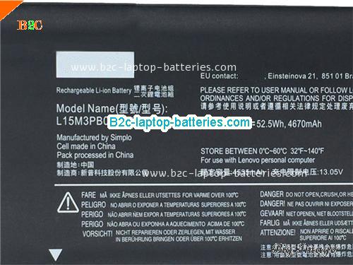  image 2 for 5B10K84492 Battery, $51.95, LENOVO 5B10K84492 batteries Li-ion 11.25V 4700mAh, 53Wh  Black