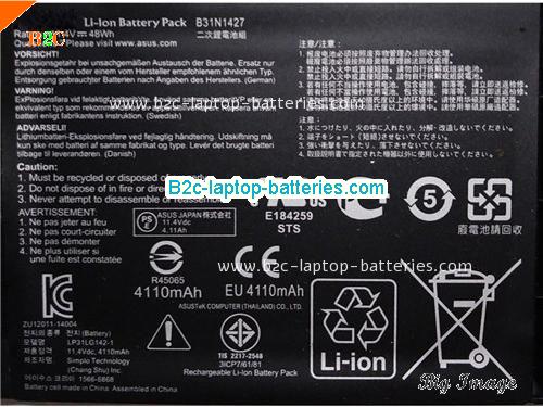  image 2 for B31N1427 Battery, $42.97, ASUS B31N1427 batteries Li-ion 11.4V 4110mAh, 48Wh  Black