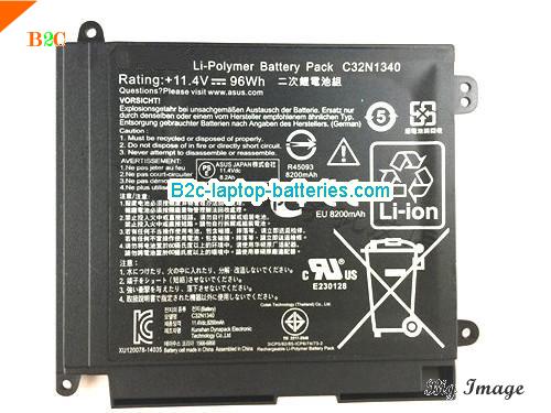  image 2 for C32N1340 Battery, $65.27, ASUS C32N1340 batteries Li-ion 11.4V 8200mAh, 96Wh  Black