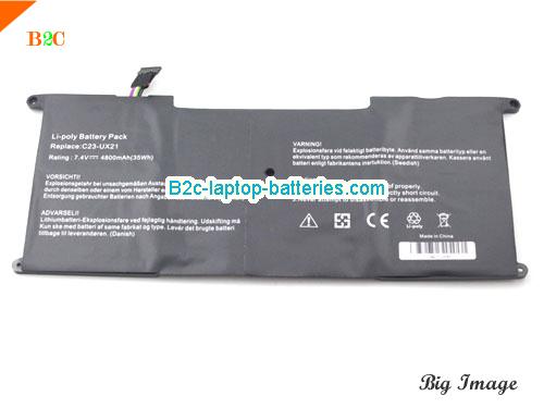  image 2 for C23-UX21 Battery, $46.16, ASUS C23-UX21 batteries Li-ion 7.4V 4800mAh, 35Wh  Black