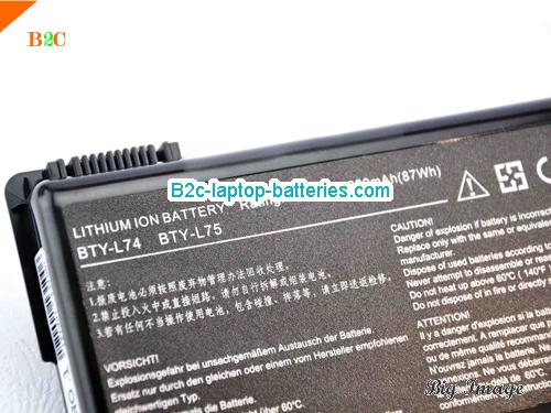 image 2 for S9N-2062210-M47 Battery, $69.15, MSI S9N-2062210-M47 batteries Li-ion 11.1V 7800mAh Black