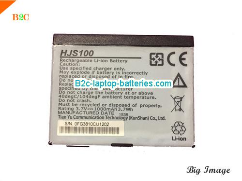  image 3 for HJS100 Battery, $32.97, BECKER HJS100 batteries Li-ion 3.7V 1000mAh Black