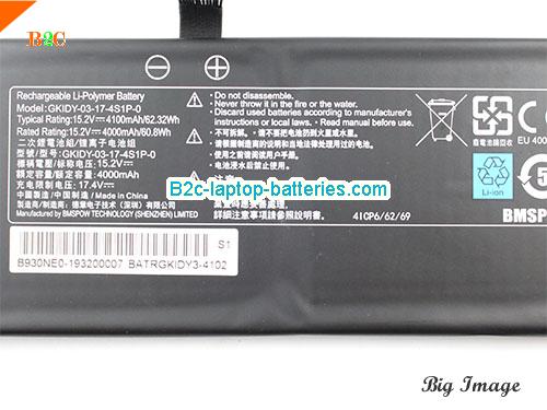  image 3 for GKIDY03174S1P0 Battery, $65.27, GETAC GKIDY03174S1P0 batteries Li-ion 15.2V 4100mAh, 62.32Wh  Black