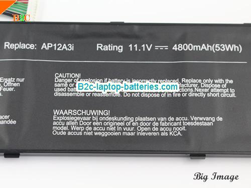  image 3 for 3ICP7/67/90 Battery, $52.86, ACER 3ICP7/67/90 batteries Li-ion 11.1V 4800mAh, 53Wh  Black