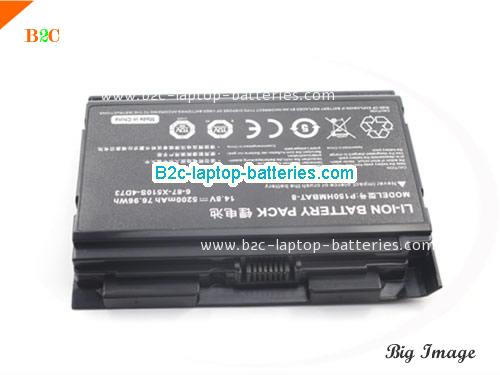  image 3 for 6-87-X510S-4D73 Battery, $55.15, CLEVO 6-87-X510S-4D73 batteries Li-ion 14.8V 5200mAh Black