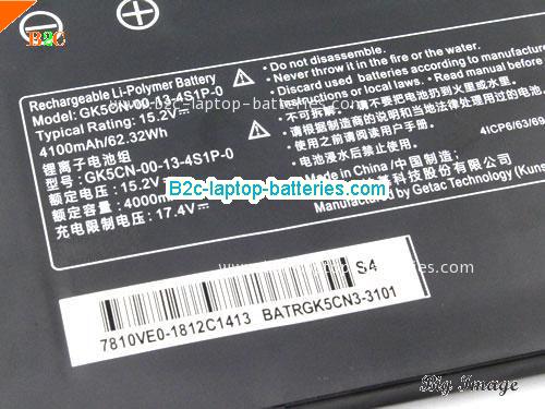  image 4 for Genuine / Original  laptop battery for CLEVO GWTN156-3BK GWTN156-2BK  Black, 4100mAh, 62.32Wh  15.2V