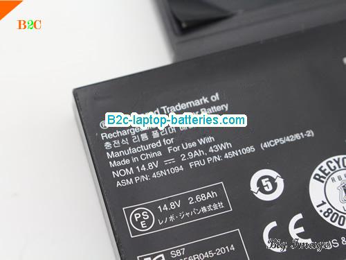  image 4 for 45N1093 Battery, $49.27, LENOVO 45N1093 batteries Li-ion 14.8V 2900mAh, 43Wh , 2.9Ah Black