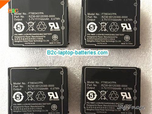  image 5 for FT803437PA Battery, $29.27, RAZER FT803437PA batteries Li-ion 3.7V 1100mAh, 4.07Wh  Black